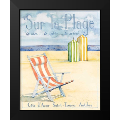 Sur la Plage Black Modern Wood Framed Art Print by Brent, Paul