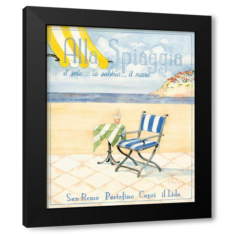 Alla Spiaggia Black Modern Wood Framed Art Print with Double Matting by Brent, Paul