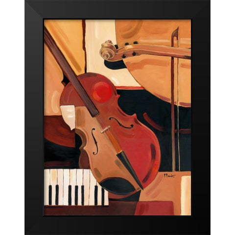 Abstract Violin Black Modern Wood Framed Art Print by Brent, Paul