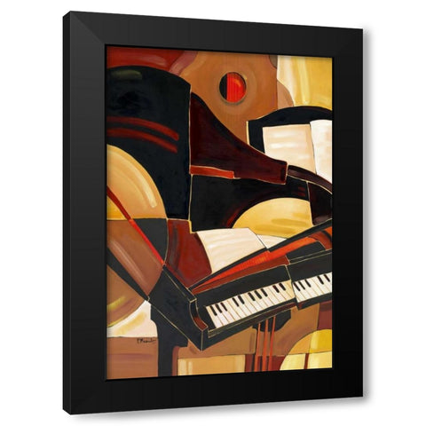 Abstract Piano Black Modern Wood Framed Art Print with Double Matting by Brent, Paul