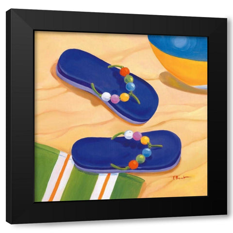 Purple Flip Flops Black Modern Wood Framed Art Print by Brent, Paul
