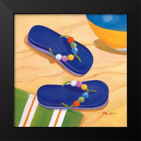 Purple Flip Flops Black Modern Wood Framed Art Print by Brent, Paul