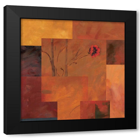 Goa Poppy II Black Modern Wood Framed Art Print with Double Matting by Brent, Paul