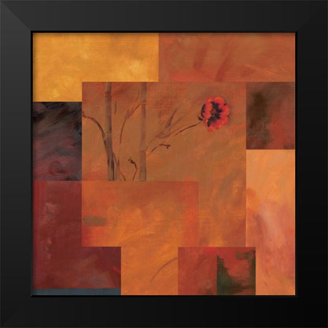Goa Poppy II Black Modern Wood Framed Art Print by Brent, Paul