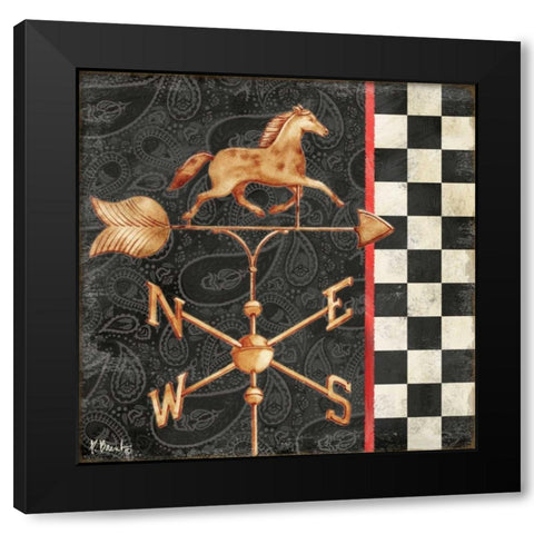 Paisley Weathervanes I Black Modern Wood Framed Art Print by Brent, Paul