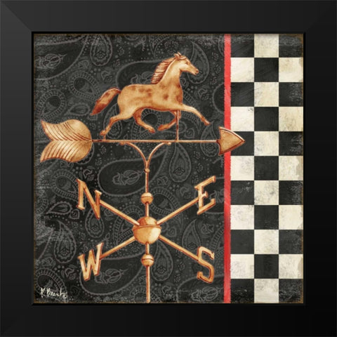 Paisley Weathervanes I Black Modern Wood Framed Art Print by Brent, Paul
