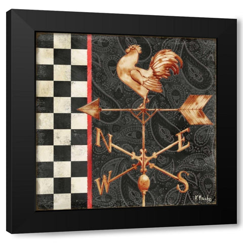 Paisley Weathervanes II Black Modern Wood Framed Art Print by Brent, Paul