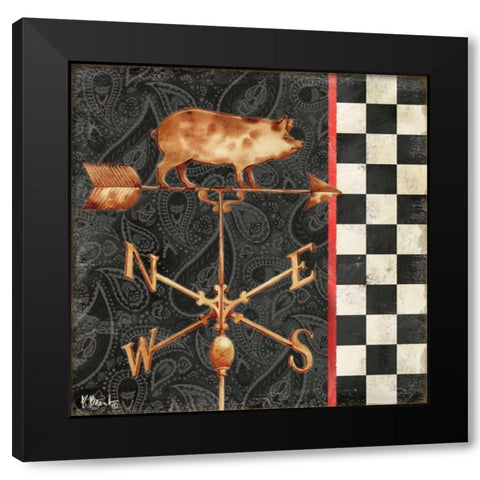 Paisley Weathervanes III Black Modern Wood Framed Art Print by Brent, Paul