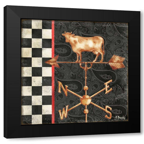 Paisley Weathervanes IV Black Modern Wood Framed Art Print with Double Matting by Brent, Paul