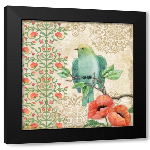 Blossoming Birds Sq II Black Modern Wood Framed Art Print by Brent, Paul