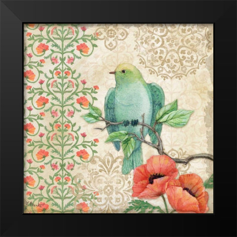 Blossoming Birds Sq II Black Modern Wood Framed Art Print by Brent, Paul