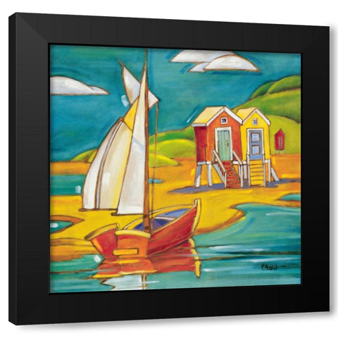 Cabanas Black Modern Wood Framed Art Print by Brent, Paul