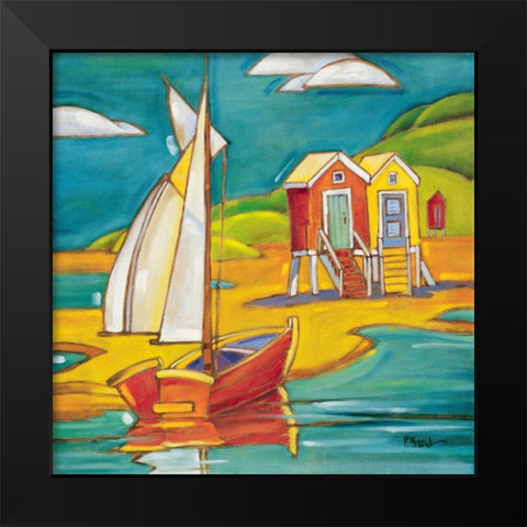 Cabanas Black Modern Wood Framed Art Print by Brent, Paul