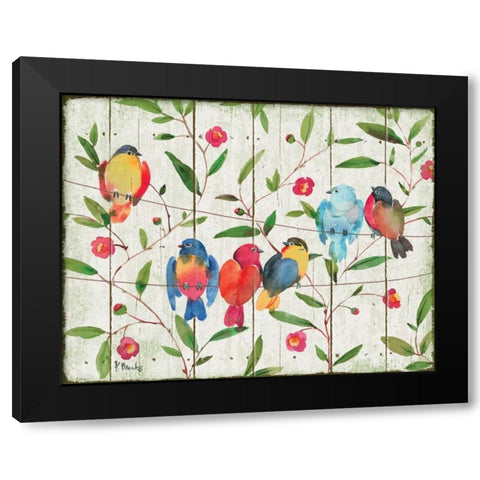 Perched Birds Black Modern Wood Framed Art Print by Brent, Paul