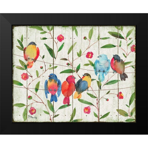 Perched Birds Black Modern Wood Framed Art Print by Brent, Paul