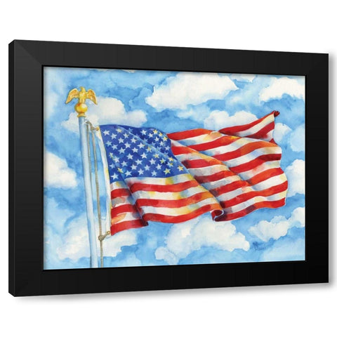Stars and Stripes Forever Black Modern Wood Framed Art Print by Brent, Paul