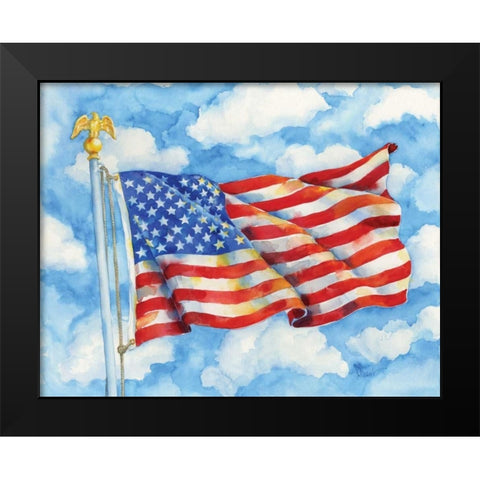 Stars and Stripes Forever Black Modern Wood Framed Art Print by Brent, Paul