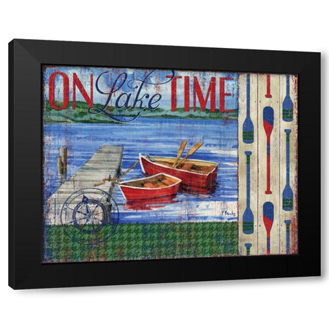 Lake Time I Black Modern Wood Framed Art Print with Double Matting by Brent, Paul