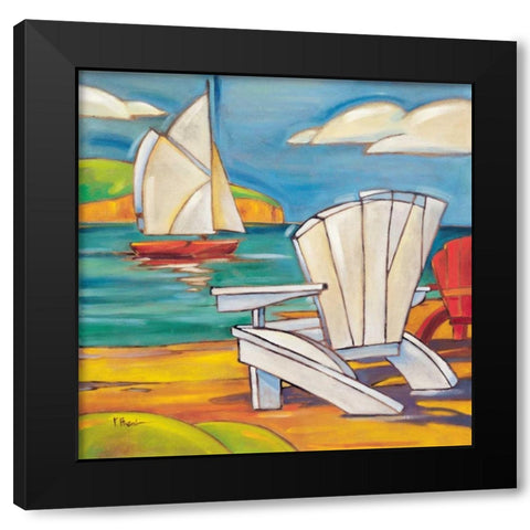 Adirondack Chair Black Modern Wood Framed Art Print by Brent, Paul