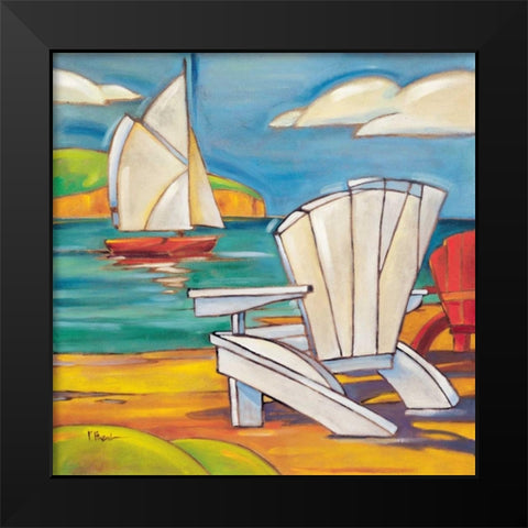 Adirondack Chair Black Modern Wood Framed Art Print by Brent, Paul