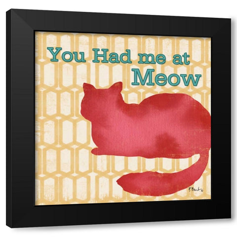 Patterned Pets Cat II Black Modern Wood Framed Art Print with Double Matting by Brent, Paul