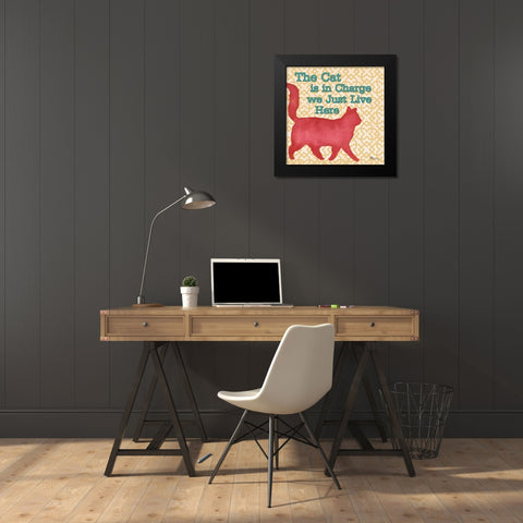 Patterned Pets Cat III Black Modern Wood Framed Art Print by Brent, Paul