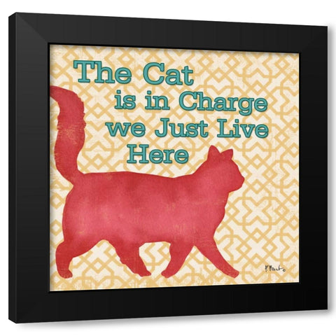 Patterned Pets Cat III Black Modern Wood Framed Art Print by Brent, Paul