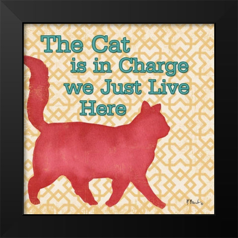 Patterned Pets Cat III Black Modern Wood Framed Art Print by Brent, Paul