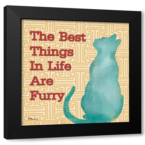 Patterned Pets Cat IV Black Modern Wood Framed Art Print by Brent, Paul