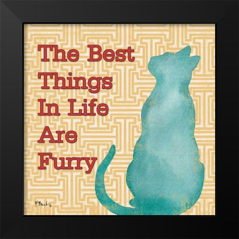Patterned Pets Cat IV Black Modern Wood Framed Art Print by Brent, Paul