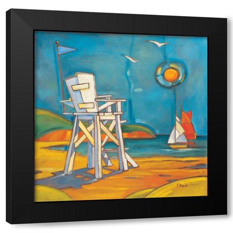 Lifeguard Stand Black Modern Wood Framed Art Print by Brent, Paul
