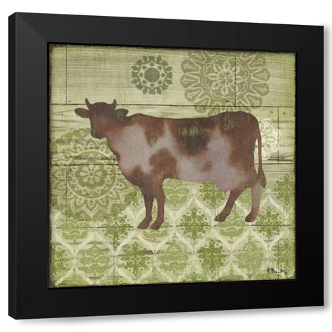 Woodland Ikat II Black Modern Wood Framed Art Print with Double Matting by Brent, Paul