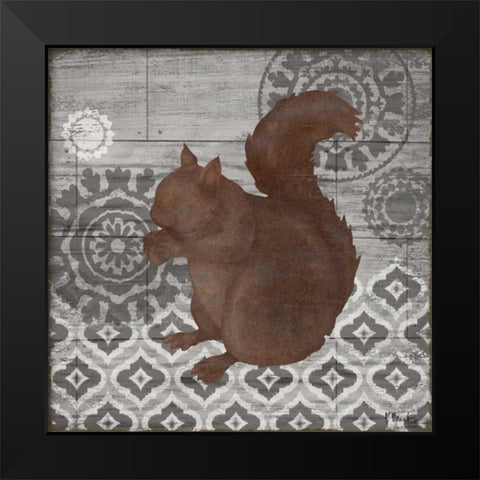 Woodland Ikat III Black Modern Wood Framed Art Print by Brent, Paul