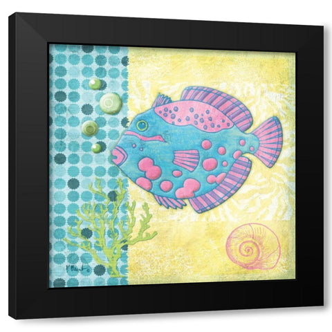 Fantasy Reef V Black Modern Wood Framed Art Print with Double Matting by Brent, Paul
