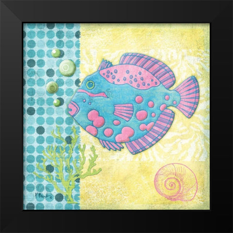 Fantasy Reef V Black Modern Wood Framed Art Print by Brent, Paul