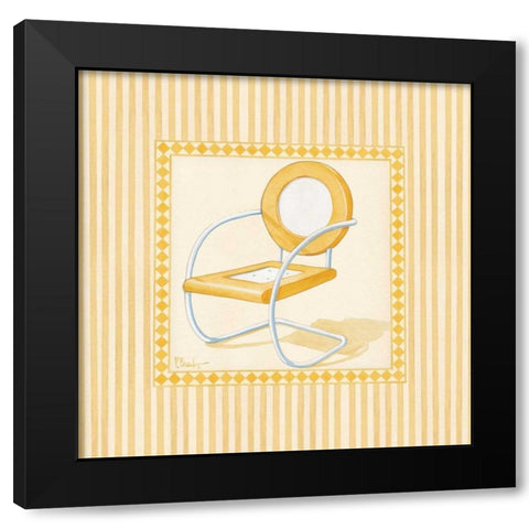Retro Patio Chair IV Black Modern Wood Framed Art Print by Brent, Paul