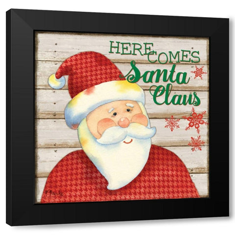 Jolly Santa I Black Modern Wood Framed Art Print with Double Matting by Brent, Paul