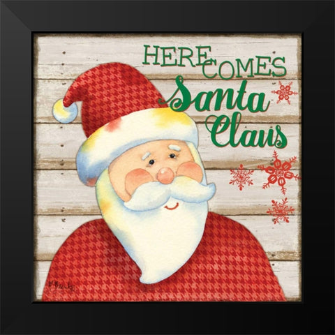 Jolly Santa I Black Modern Wood Framed Art Print by Brent, Paul