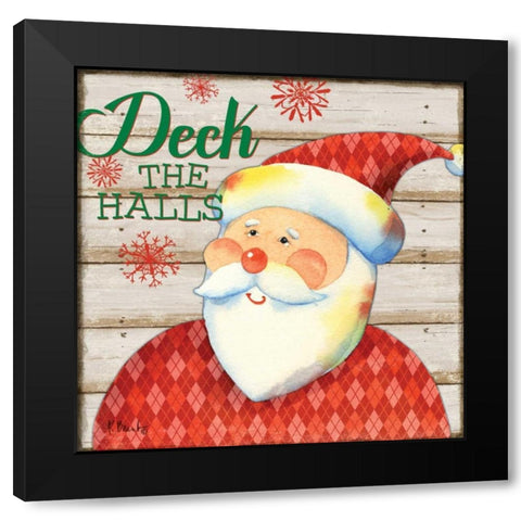 Jolly Santa II Black Modern Wood Framed Art Print by Brent, Paul