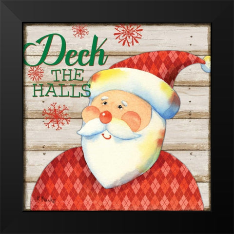 Jolly Santa II Black Modern Wood Framed Art Print by Brent, Paul