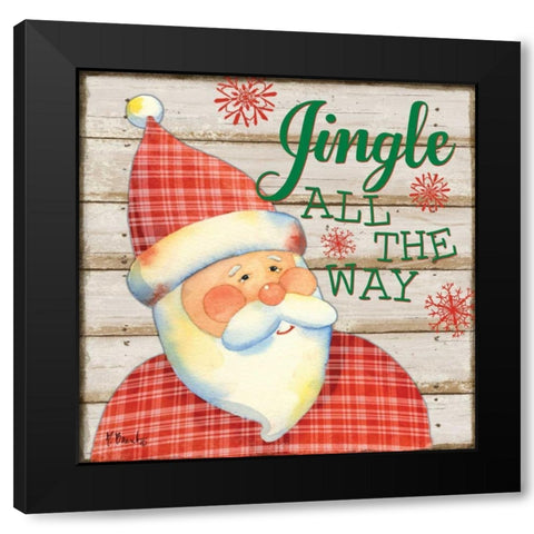 Jolly Santa III Black Modern Wood Framed Art Print with Double Matting by Brent, Paul