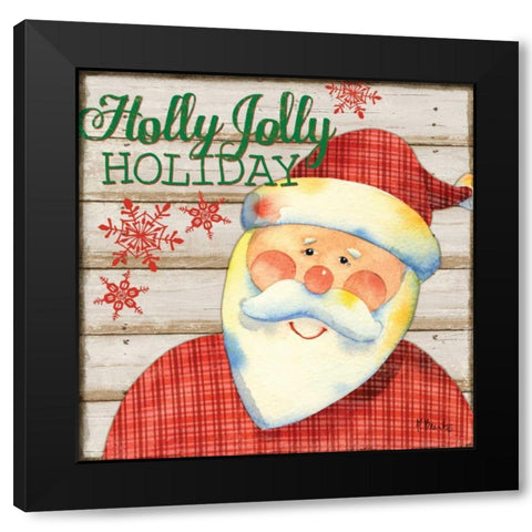 Jolly Santa IV Black Modern Wood Framed Art Print with Double Matting by Brent, Paul