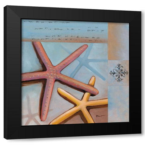 Sanibel Starfish Black Modern Wood Framed Art Print with Double Matting by Brent, Paul
