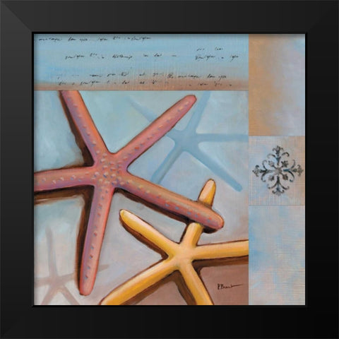 Sanibel Starfish Black Modern Wood Framed Art Print by Brent, Paul