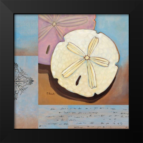 Sanibel Sand Dollar Black Modern Wood Framed Art Print by Brent, Paul