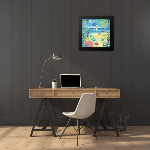 Geo Beach I Black Modern Wood Framed Art Print by Brent, Paul