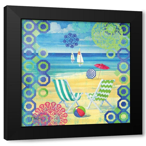 Geo Beach I Black Modern Wood Framed Art Print by Brent, Paul