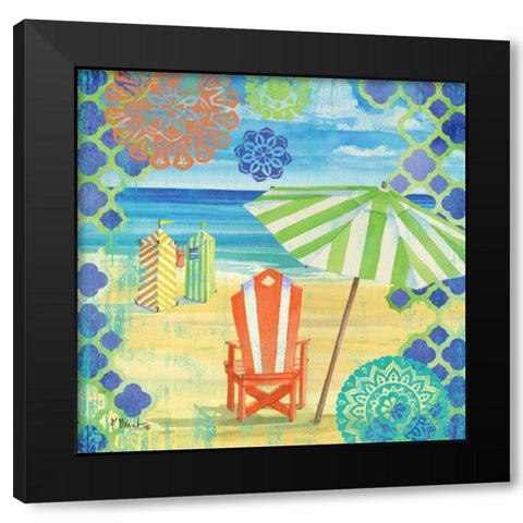 Geo Beach II Black Modern Wood Framed Art Print with Double Matting by Brent, Paul