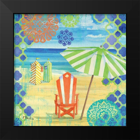 Geo Beach II Black Modern Wood Framed Art Print by Brent, Paul