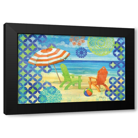 Geo Beach III Black Modern Wood Framed Art Print by Brent, Paul